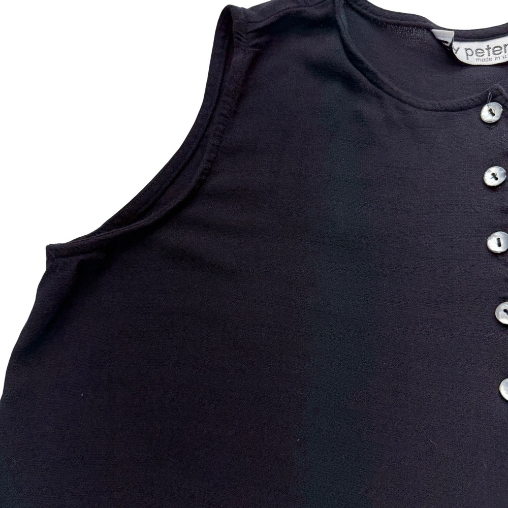 Jay Peters Button Front Sleeveless Blouse Women L Black - Picture 4 of 13